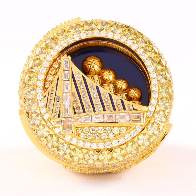 2022 Golden State Warriors Championship Ring(Rotatable top/C.Z. Logo)